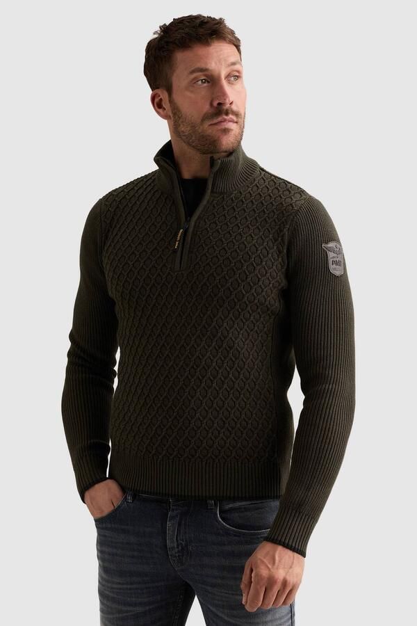 PME LEGEND Heren Truien & Vesten Half Zip Collar Cotton Donkergroen - Foto 2