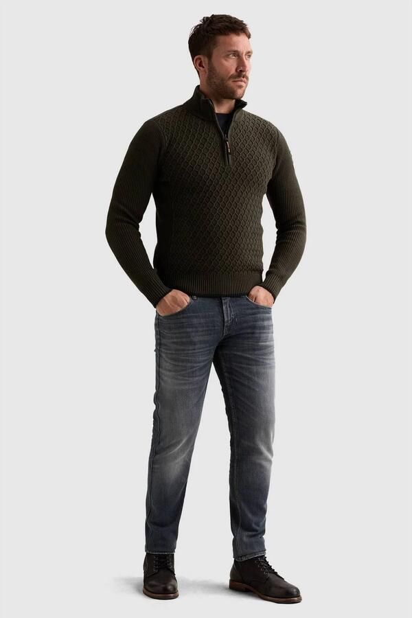 PME LEGEND Heren Truien & Vesten Half Zip Collar Cotton Donkergroen - Foto 3