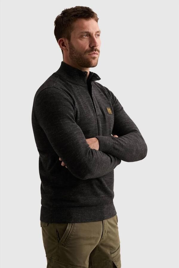 PME LEGEND Heren Truien & Vesten Half Zip Collar Cotton Rib Donkergrijs - Foto 2