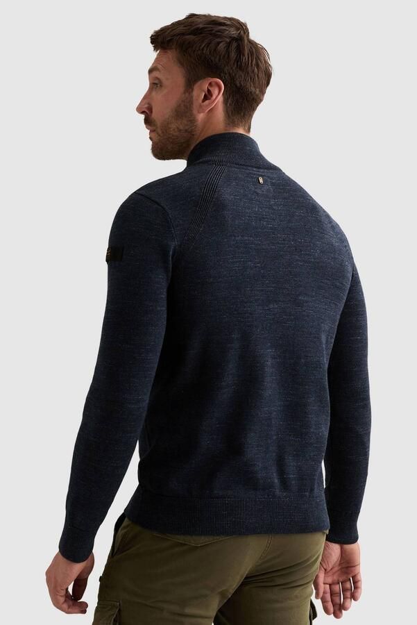 PME LEGEND Heren Truien & Vesten Half Zip Collar Cotton Rib Donkerblauw