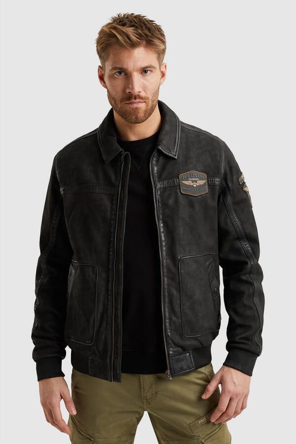 PME Legend leren flight jacket SUMMER HUDSON zwart