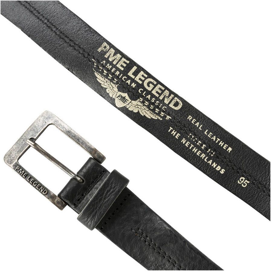 PME Legend Zwart leren Riem met middensteek Black Heren