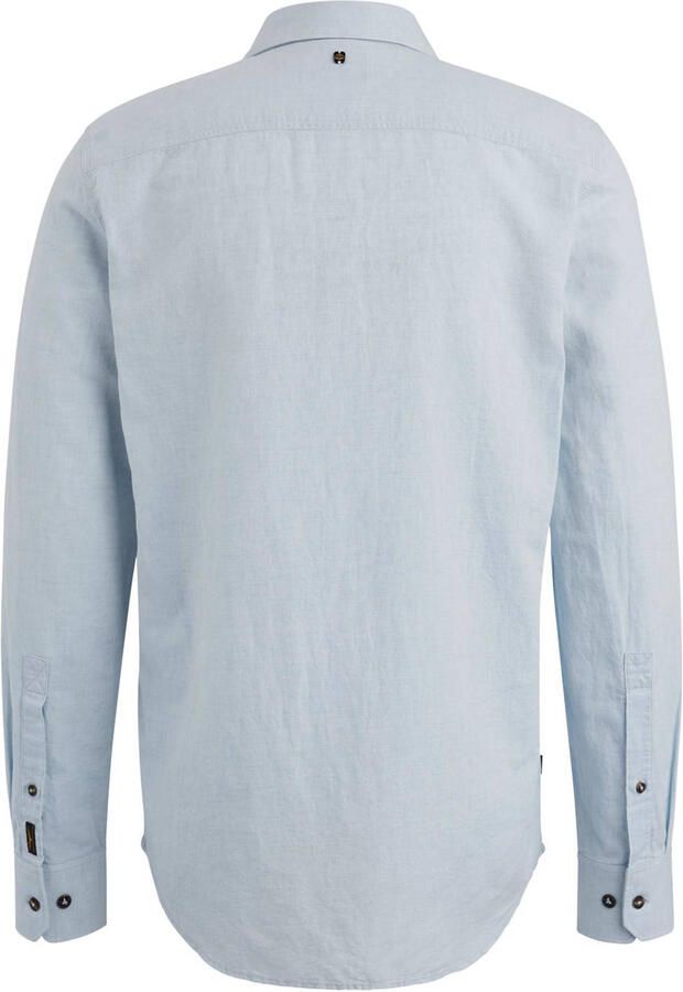 PME LEGEND Heren Overhemden Long Sleeve Shirt Cotton Linen 2 Tone Blauw - Foto 5