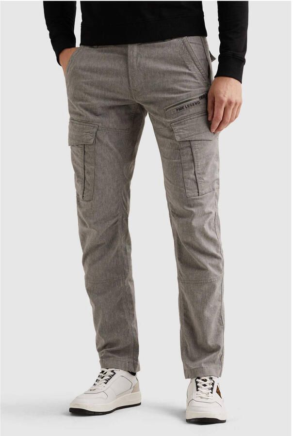 PME Legend NORDROP CARGO 3.0 tapered cargobroek met linnen grijs