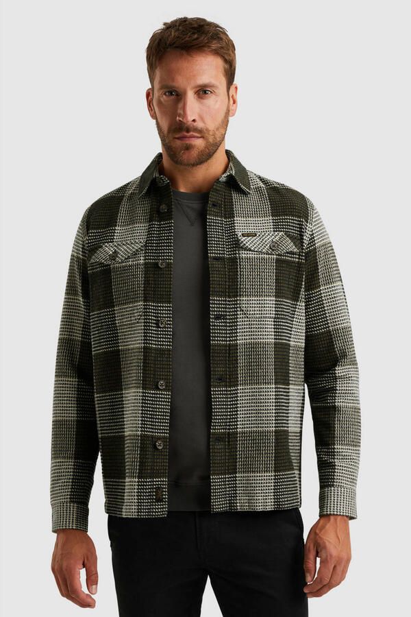 PME Legend overshirt met textuur donkergroen - Foto 2