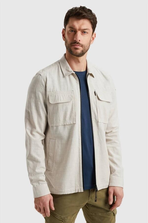 PME Legend Lange Mouw Slub Shirt Psi2502228 Beige Heren - Foto 3