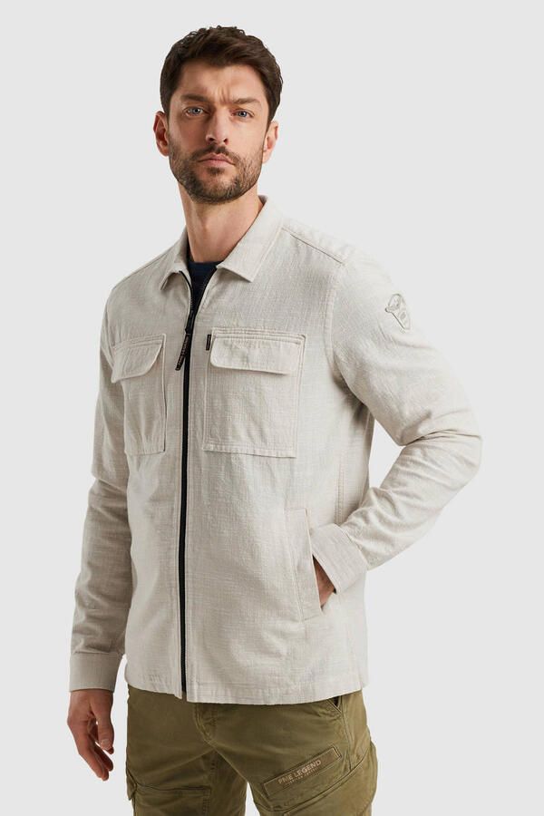 PME Legend Lange Mouw Slub Shirt Psi2502228 Beige Heren - Foto 2