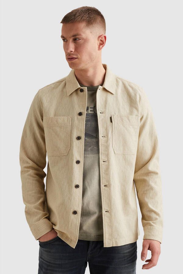 PME LEGEND Heren Overshirts The Pete Structure Dobby Creme - Foto 5