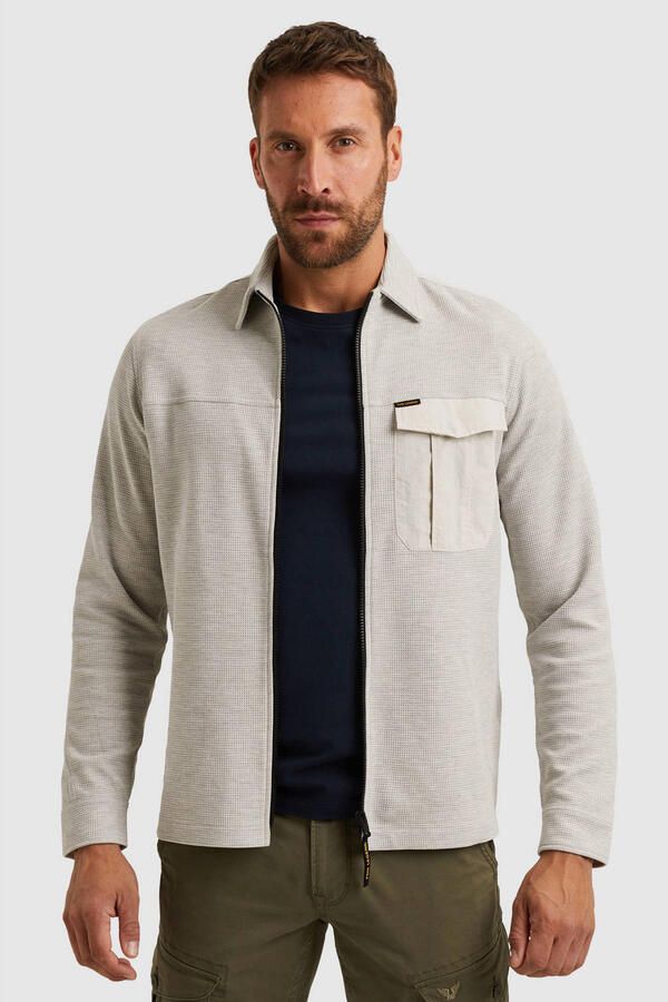 PME Legend overshirt met textuur lichtgrijs