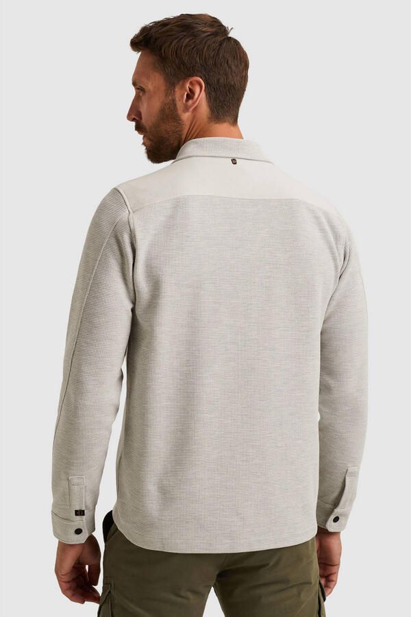 PME Legend overshirt met textuur lichtgrijs - Foto 3