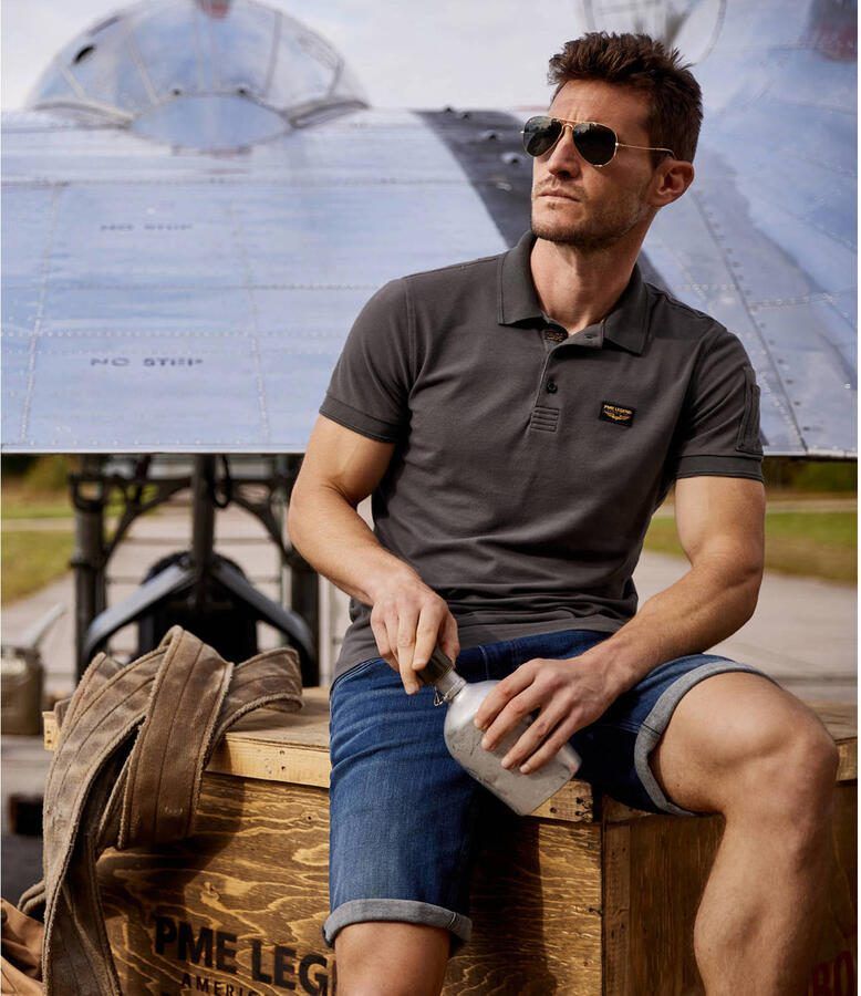 PME Legend slim fit poloshirt met labelstitching model 'TRACKWAY' - Foto 6