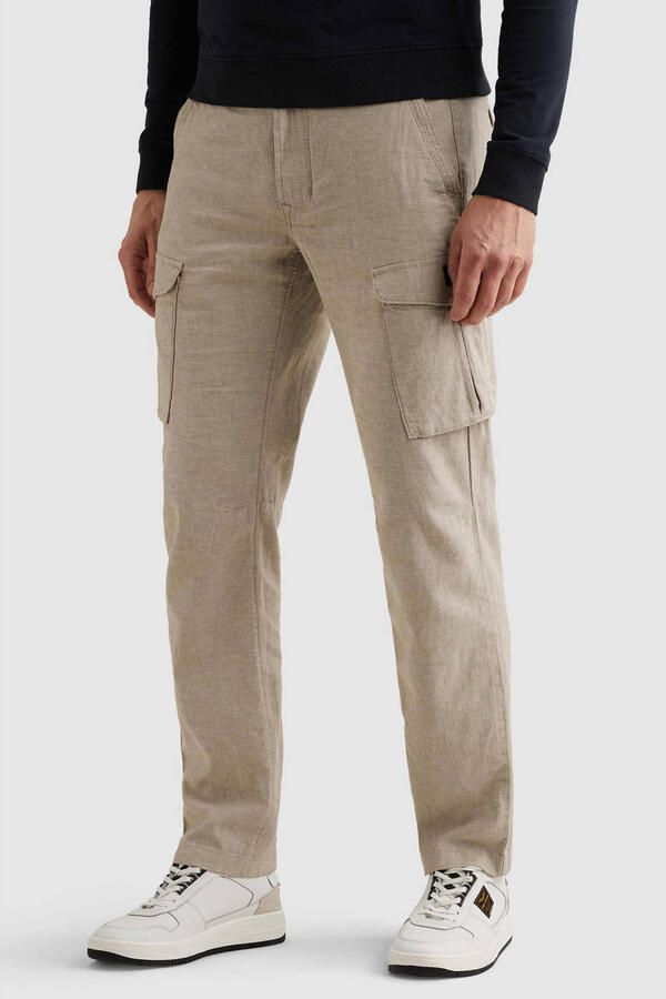 PME Legend regular cargobroek met linnen beige