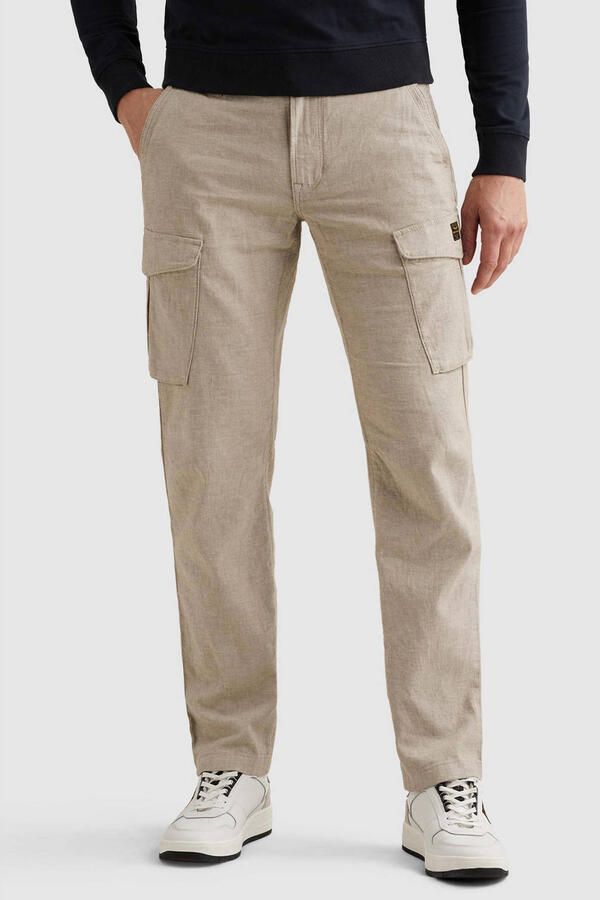 PME Legend regular cargobroek met linnen beige - Foto 2