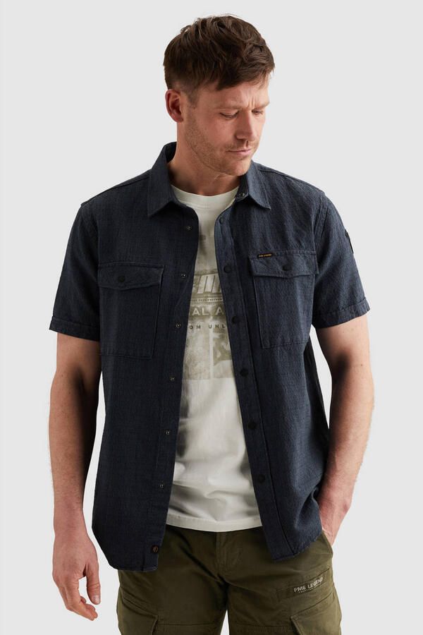 PME Legend regular casual overhemd antraciet