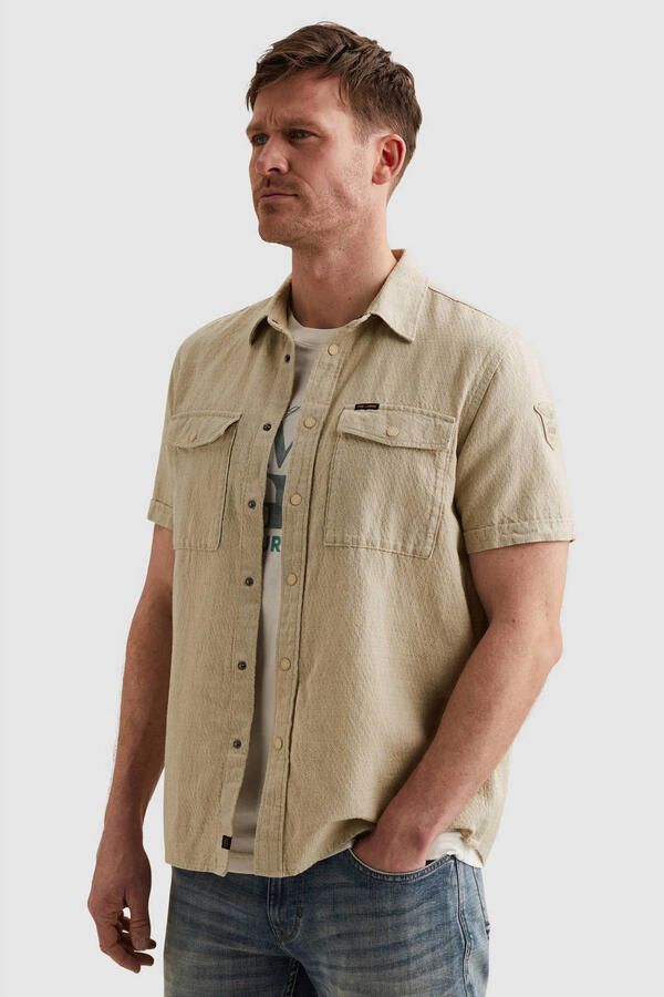 PME Legend regular casual overhemd beige