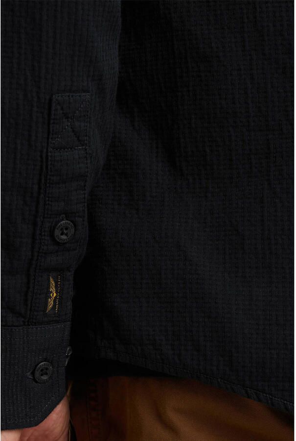 PME LEGEND Heren Overhemden Quilt Poplin Casual 2 Zwart - Foto 6