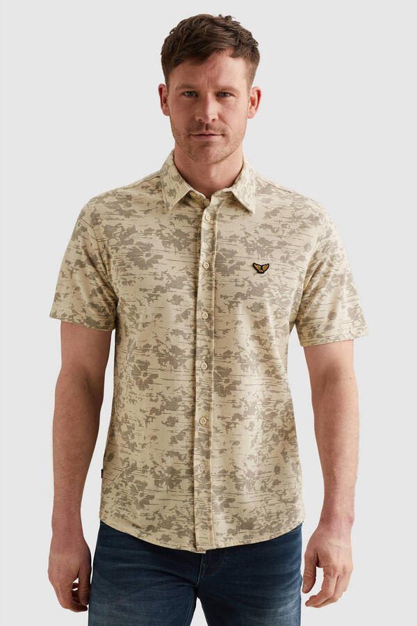 PME LEGEND Heren Overhemden Skynight S s Aop Desert Flower On Ctn Jersey Pique Creme - Foto 5