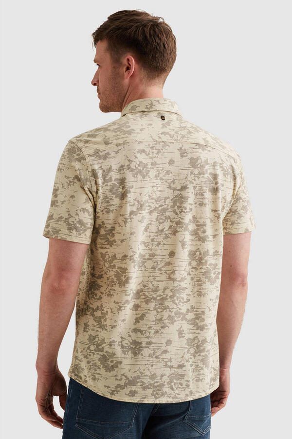 PME LEGEND Heren Overhemden Skynight S s Aop Desert Flower On Ctn Jersey Pique Creme - Foto 6