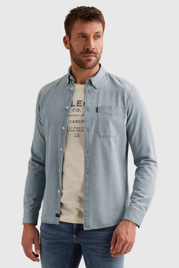 PME Legend regular fit vrijetijdshemd met borstzak en labeldetail