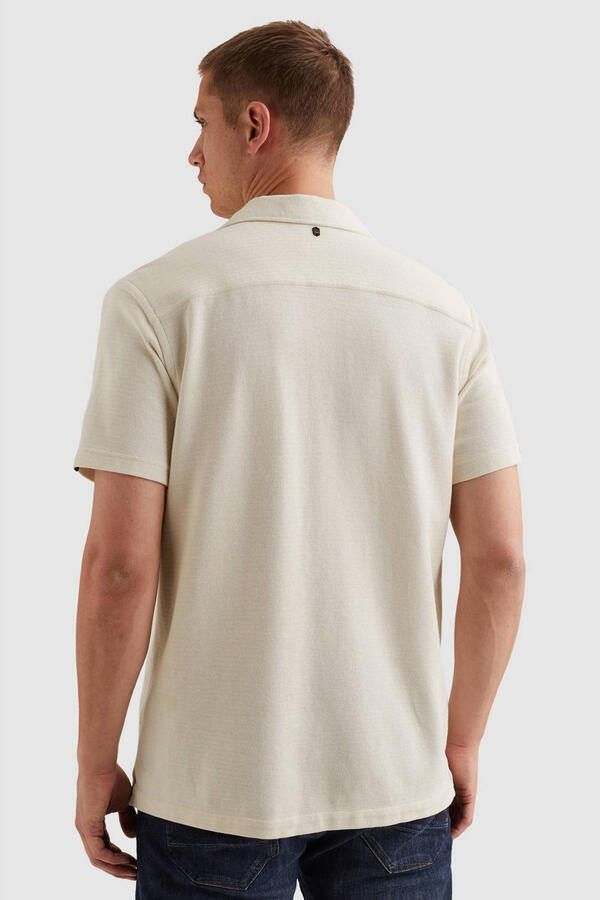PME Legend regular casual overhemd met ingebreid patroon ecru