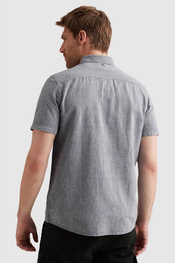 PME Legend regular casual overhemd met linnen blauw - Foto 2
