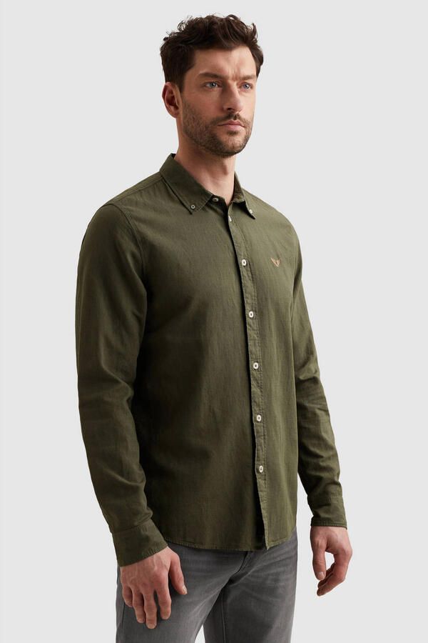 PME LEGEND Heren Overhemden Skynight Ctn Linen Owen Gd Khaki - Foto 7