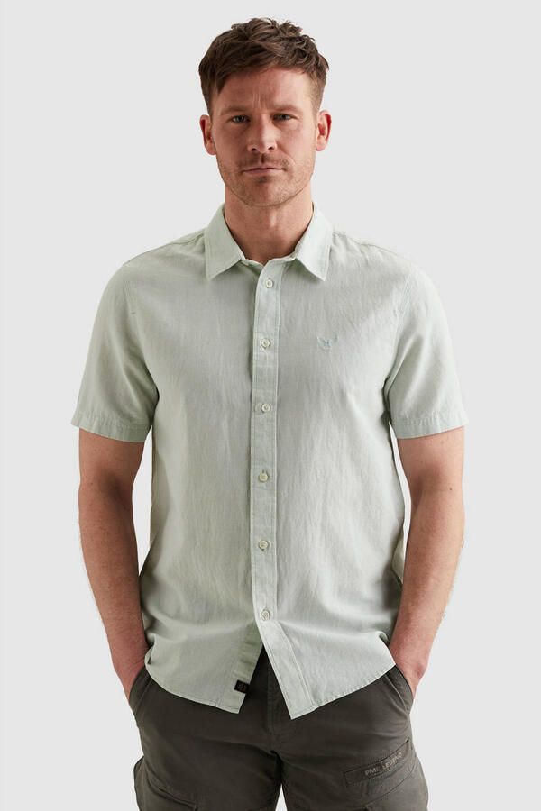 PME Legend regular casual overhemd met linnen mintgroen