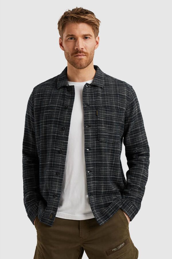 PME Legend regular casual overhemd met textuur donkerblauw - Foto 3