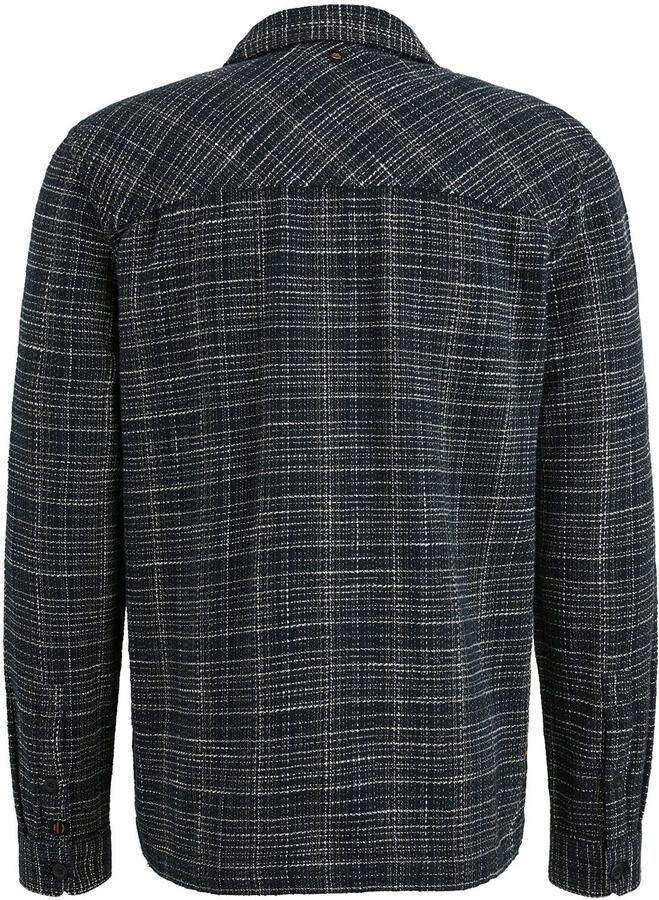PME Legend regular casual overhemd met textuur donkerblauw