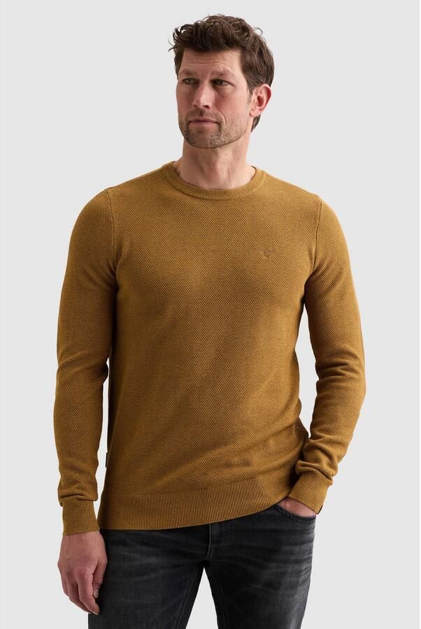 PME Legend regular fit gebreide trui goudbruin