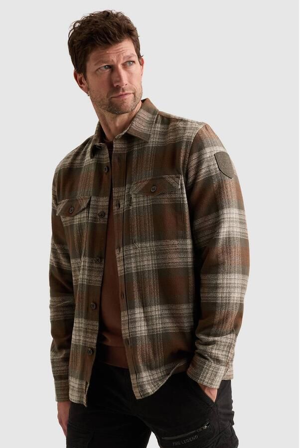 PME LEGEND Overshirt met ruitpatroon en borstzakken