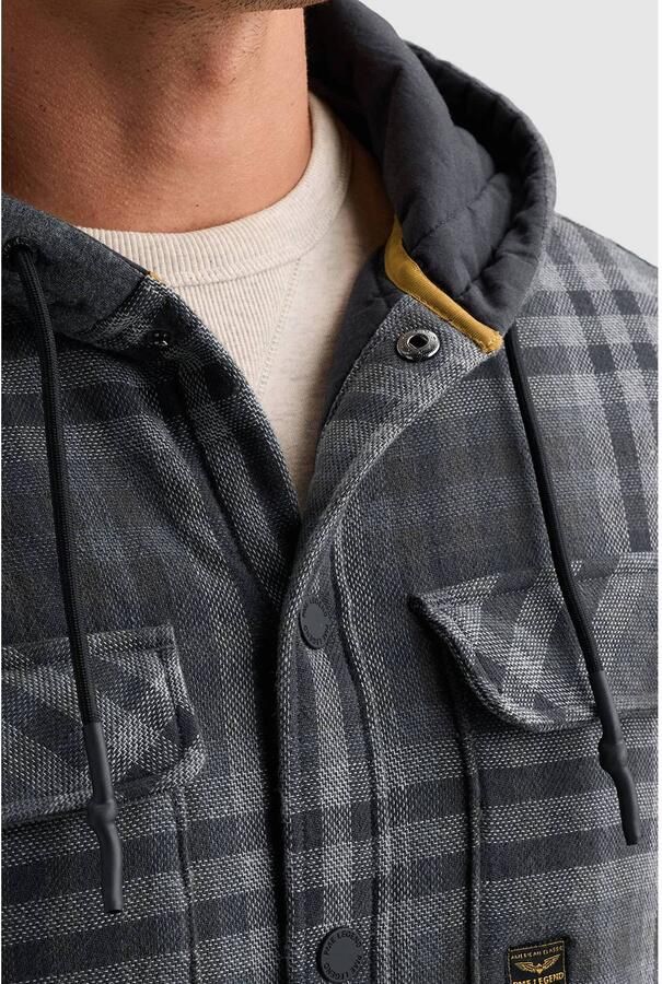 PME Legend regular fit overshirt met capuchon en borstzakken - Foto 2