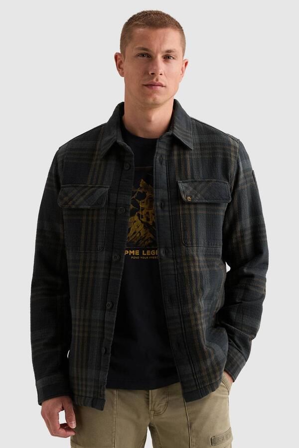 PME LEGEND Overshirt met ruitpatroon en knoopsluiting