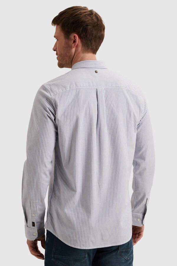 PME Legend regular fit gestreept overhemd lichtblauw - Foto 3