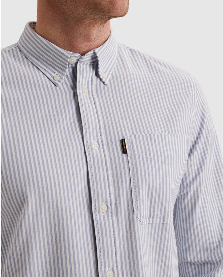 PME Legend regular fit gestreept overhemd lichtblauw - Foto 2