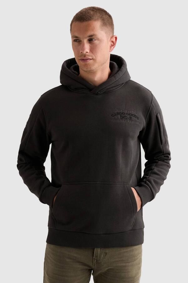 PME Legend regular fit hoodie met borduursels antraciet