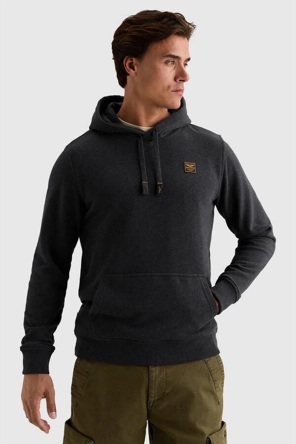 PME LEGEND Hoodie met rubberen badge en kangoeroezak