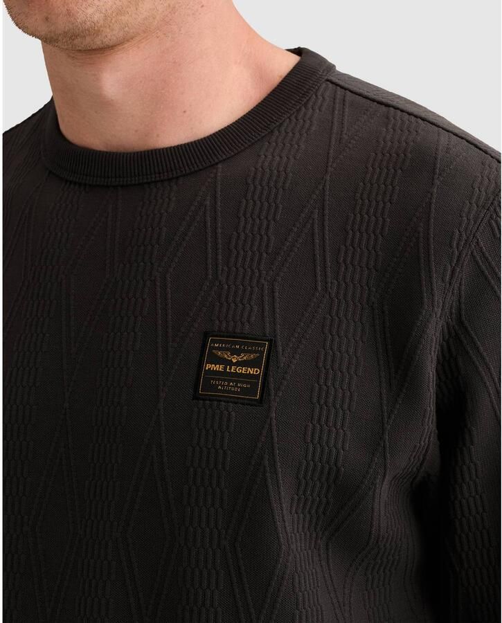 PME LEGEND Sweatshirt met allover jacquardpatroon en badge - Foto 2