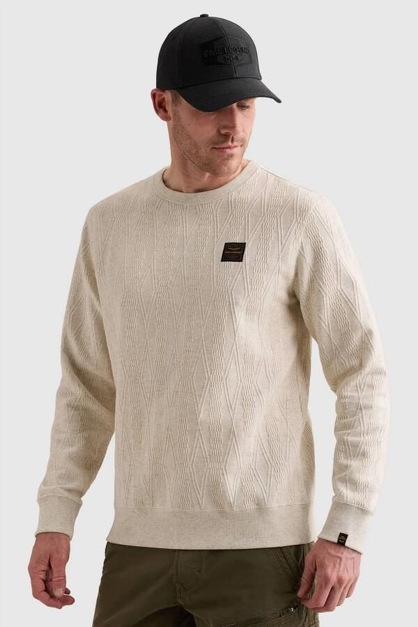 PME LEGEND Sweatshirt met allover jacquardpatroon en badge