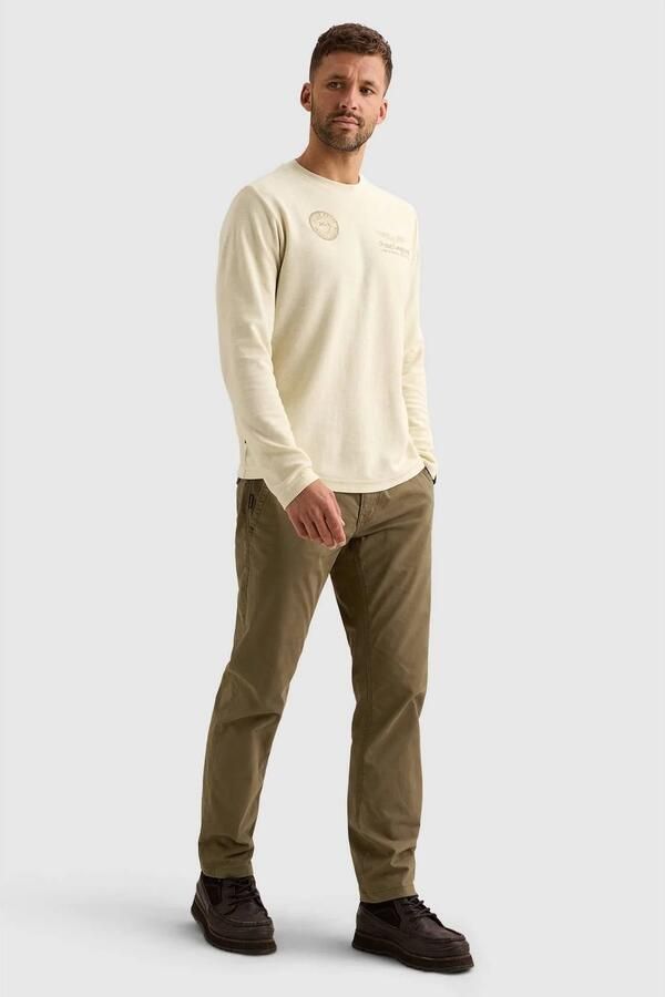 PME Legend regular fit longsleeve met patches beige