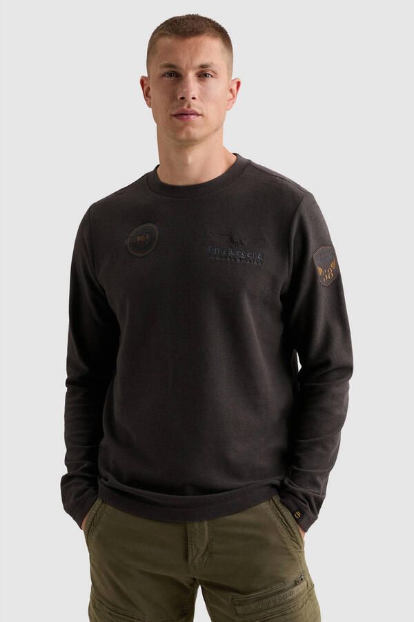 PME Legend regular fit longsleeve met print antraciet