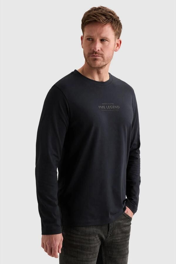 PME Legend regular fit longsleeve met print donkerblauw