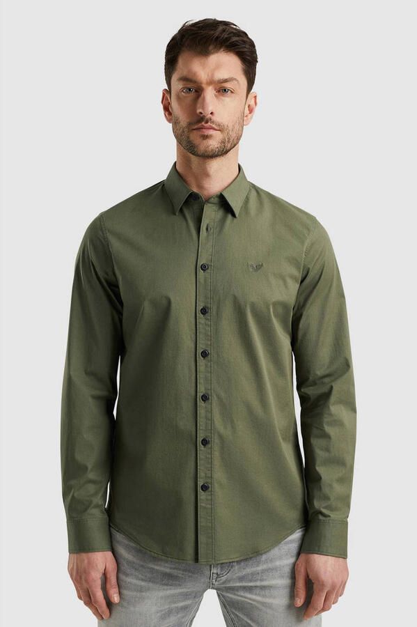 PME Legend regular fit overhemd met logo groen