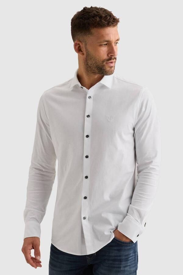 PME Legend Satin Jersey Overhemd Wit