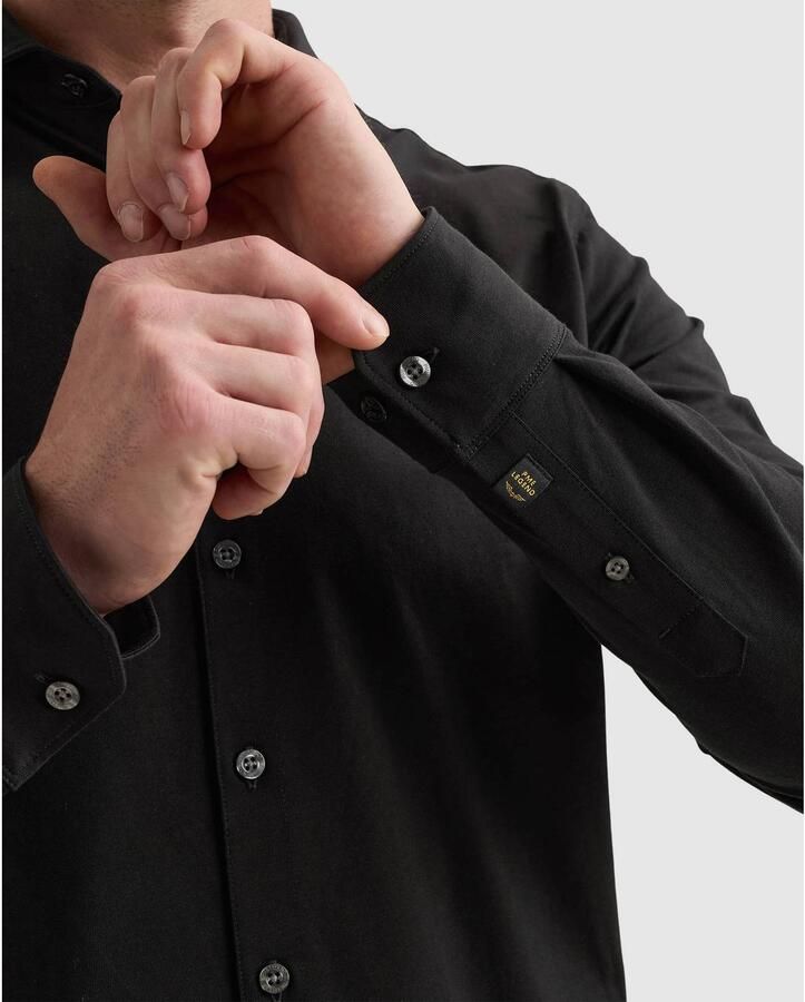 PME Legend Satin Jersey Overhemd Zwart