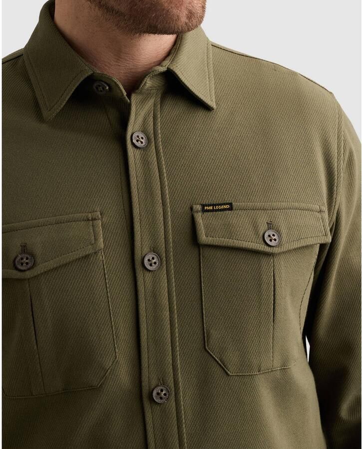 PME LEGEND Heren Overhemden Long Sleeve Shirt Comfort Heavy Twill Khaki - Foto 6