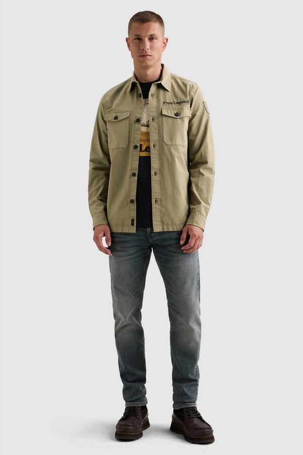 PME Legend regular fit overshirt met patches en backprint groen