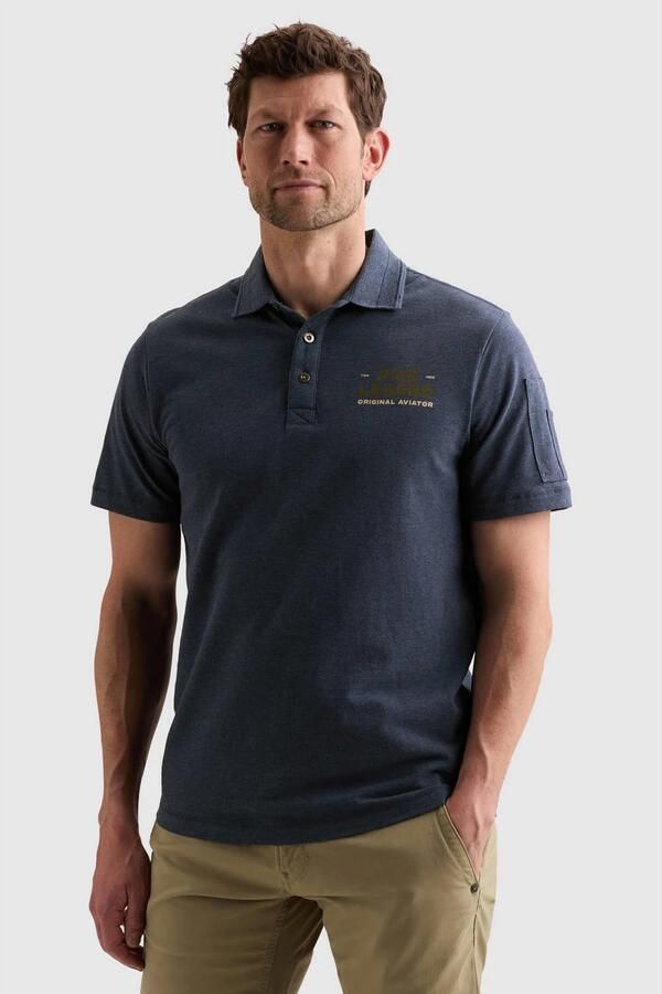 PME LEGEND Polo van 100% katoen met flight pocket