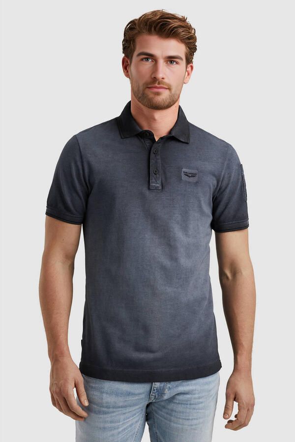PME Legend regular fit piqué polo donkerblauw