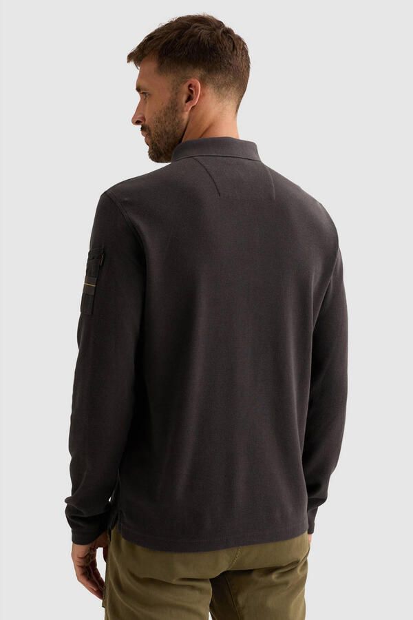 PME LEGEND Polo met lange mouwen en flight pocket